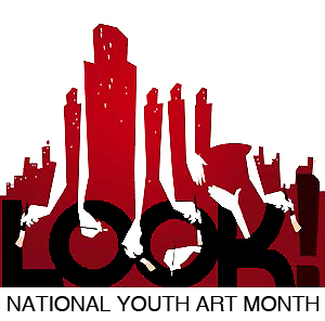 National Youth Art Month red graphic