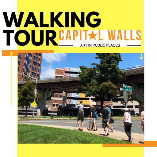 Walking tour graphic yellow